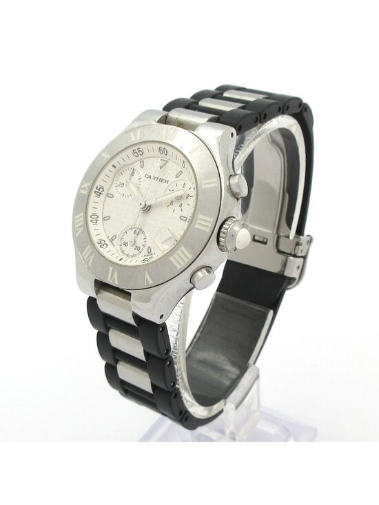 Cartier Watch Must 21 Chronoscaph SM SS Rubber Chronograph White main image 10